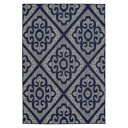 Oriental Weavers 3 ft. 7 in. x 5 ft. 6 in. Marina Rectangle Rug Navy M3804B110170ST